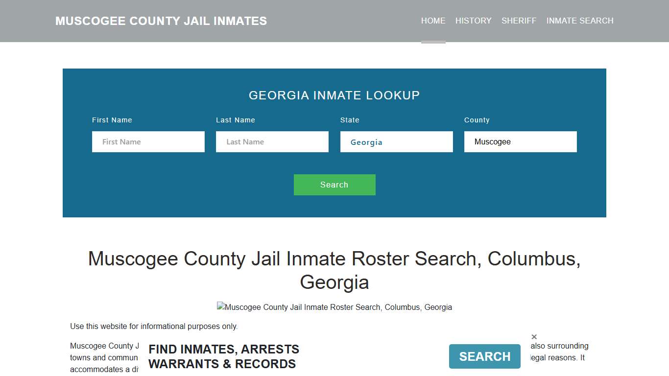 Muscogee County Jail Inmate Roster Lookup, Columbus, GA